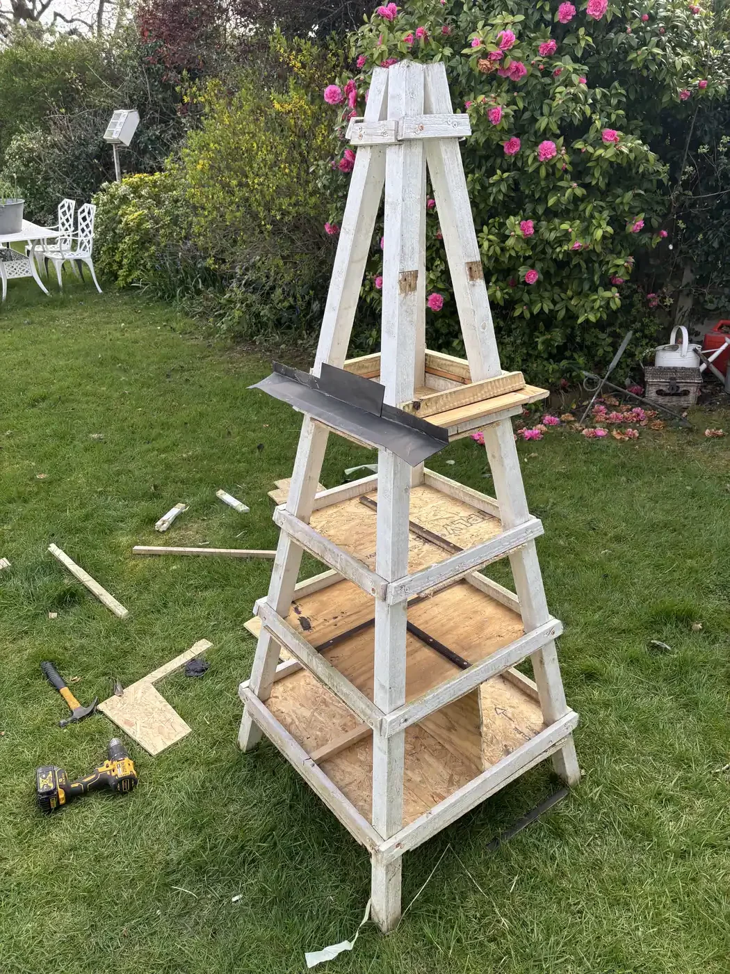 Ply boarding fitted as nesting floors in the dovecote build — Burns Loft customer project, Romford, Essex.